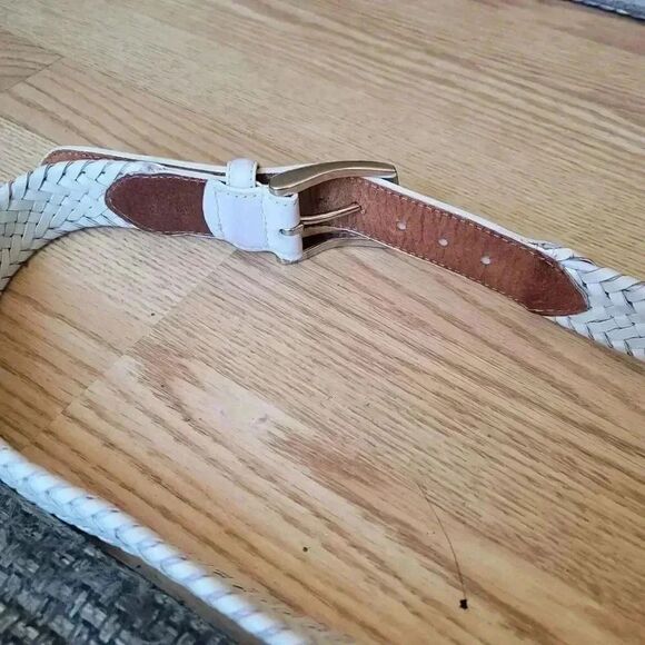 PGA Golf Belt White Woven Braided Leather Mens Size 36 - Picture 7 of 8